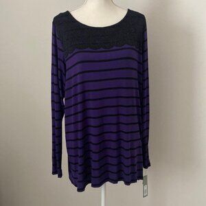 Apt 9 New Striped Lace Shirt Size 1X